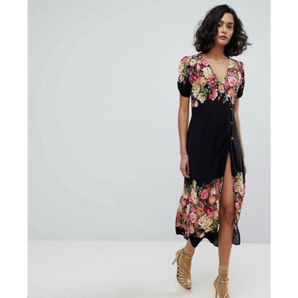 FREE PEOPLE Jamie Floral Midi Dress NWT